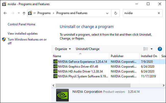 how to uninstall geforce experience