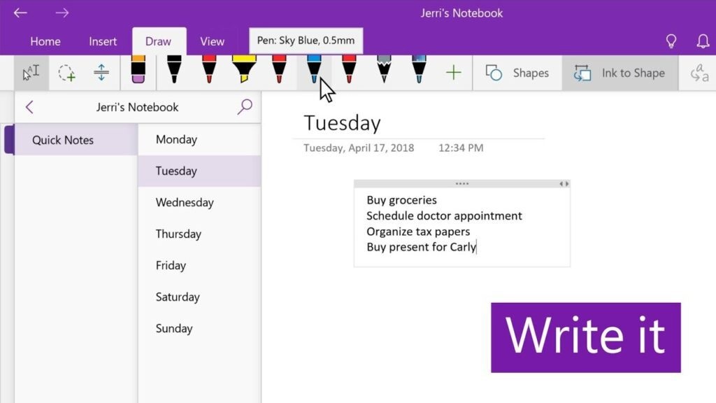 to do lists onenote