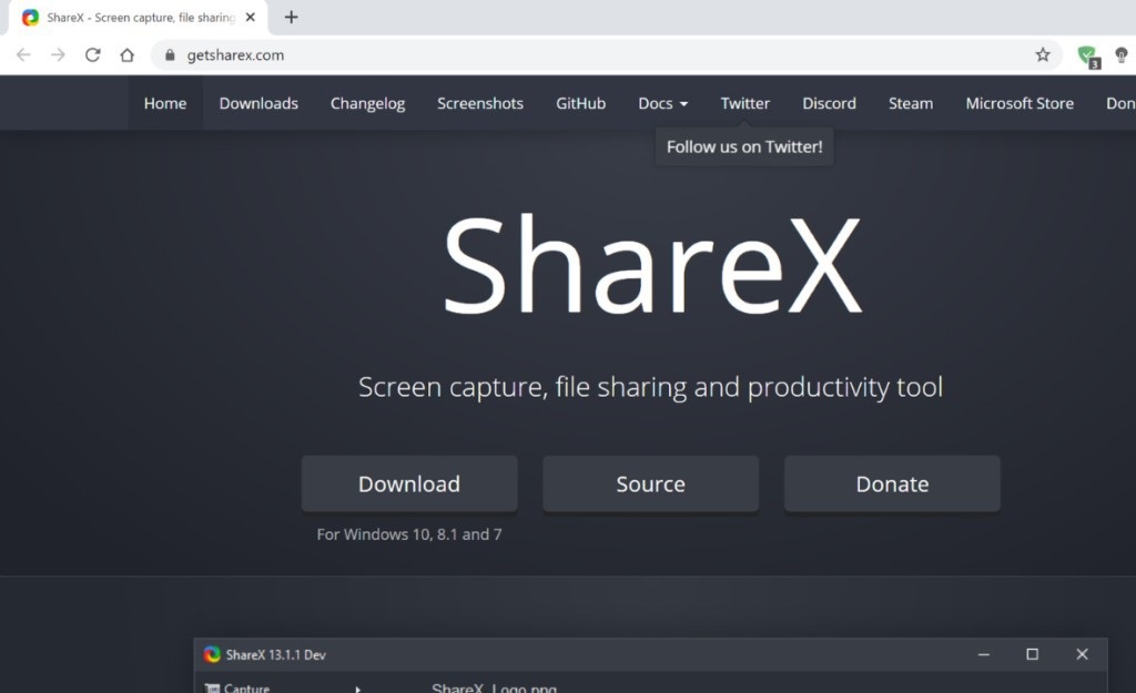 sharex for windows 10